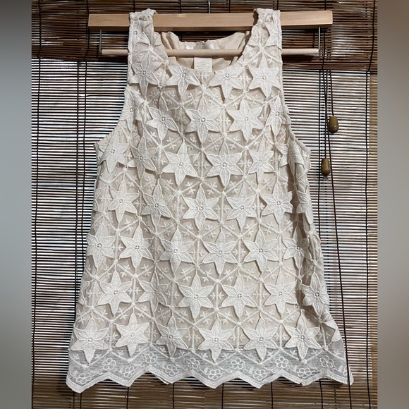 NWT!  MM Couture Cream Star Lace Tank Top - Picture 1 of 8